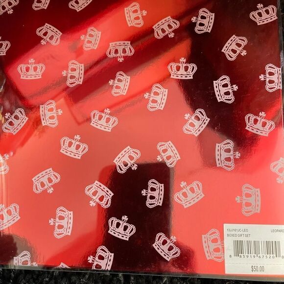 Juicy couture leopard & red leather wallet & card case gift set - Picture 2 of 3